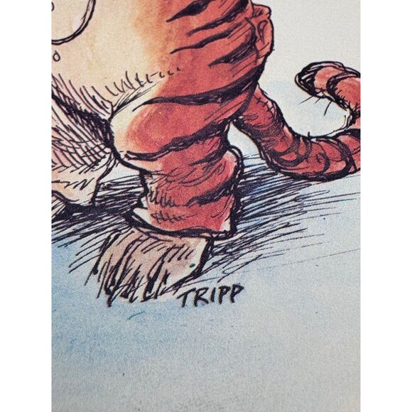 Vintage Wallace Tripp Rabbit Tiger Costume Print Card Framed 1974 Picture - Picture 4 of 5